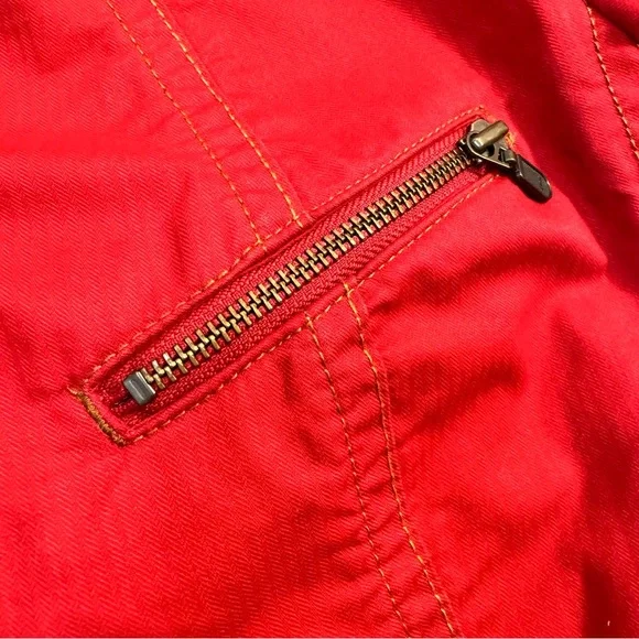 CAbi Red Belted Zip Front Utility Jacket Small - Picture 7 of 13
